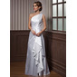 A-Line/Princess One-Shoulder Floor-Length Charmeuse Evening Dress With Ruffle (017021116)