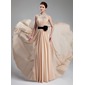 A-Line/Princess Halter Floor-Length Chiffon Prom Dress With Ruffle Sash Beading Flower(s) (018019734) A-Line/Princess Halter Floor-Length Chiffon Prom Dress With Ruffle Sash Beading Flower(s) (018019734)