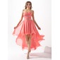 A-Line/Princess Sweetheart Asymmetrical Chiffon Homecoming Dress With Ruffle Beading (022009591)
