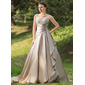 Duchesse-Linie Herzausschnitt Hof-Schleppe Satin Brautkleid mit Rüschen Spitze Perlen verziert (002024696)