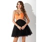 Empire Sweetheart Short/Mini Satin Tulle Homecoming Dress With Ruffle Beading Sequins (022009037)