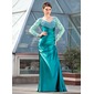 Sheath V-neck Tulle Charmeuse Mother of the Bride Dress With Ruffle Beading Sequins (008018682) Sheath V-neck Tulle Charmeuse Mother of the Bride Dress With Ruffle Beading Sequins (008018682)