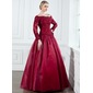 A-Line/Princess Off-the-Shoulder Floor-Length Organza Satin Mother of the Bride Dress With Lace Beading (008002222)