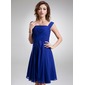 A-Line/Princess Square Neckline Knee-Length Chiffon Cocktail Dress With Ruffle (016005845) A-Line/Princess Square Neckline Knee-Length Chiffon Cocktail Dress With Ruffle (016005845)