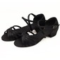 Satin Sandals Flats Latin Dance Shoes (053009738)