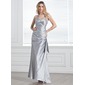 Sheath Halter Floor-Length Taffeta Prom Dress With Ruffle Beading (018005320) Sheath Halter Floor-Length Taffeta Prom Dress With Ruffle Beading (018005320)
