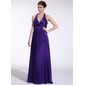 Empire Halter Floor-Length Charmeuse Bridesmaid Dress With Ruffle (007026273) Empire Halter Floor-Length Charmeuse Bridesmaid Dress With Ruffle (007026273)