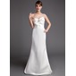 Sheath Sweetheart Sweep Train Satin Prom Dress With Ruffle Beading (018004952)