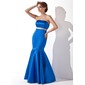 Sereia Sem alça Vestidos longo cetim Vestido de madrinha com faixa (007014264)