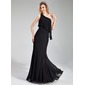 Mermaid One-Shoulder Floor-Length Chiffon Bridesmaid Dress (007019632)