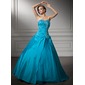De baile Coração Vestidos longo Tafetá Organza Vestido quinceanera com Bordados Pregueado Bordado Lantejoulas (021003116)