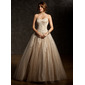 Ball-Gown Sweetheart Floor-Length Satin Tulle Quinceanera Dress With Ruffle Lace Beading (021004679)