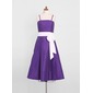 A-Line/Principessa Sotto il ginocchio Taffeta Abito per damigelle junior con Sash (009022499)