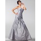 A-Line/Princess Strapless Floor-Length Taffeta Prom Dress With Ruffle (018005225)