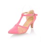 Leatherette Kitten Heel Closed Toe Pumps With Buckle (085024030)