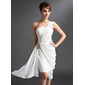 Sheath One-Shoulder Asymmetrical Chiffon Cocktail Dress With Ruffle Beading (016024431)