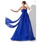 Empire Sweetheart Watteau Train Chiffon Evening Dress With Ruffle (017020709)