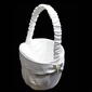 Flower Basket In White Satin With Butterfly Rhinestones And Sash(102018109)
