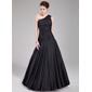 Mermaid One-Shoulder Floor-Length Taffeta Prom Dress With Ruffle (018022534)