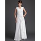 Empire V-neck Floor-Length Chiffon Mother of the Bride Dress With Ruffle (008006565)