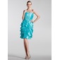 A-Line/Princess Strapless Knee-Length Taffeta Bridesmaid Dress With Ruffle (007005191)