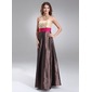 Império Coração Vestidos longo Tafetá Vestido de madrinha com Pregueado faixa (007004222)