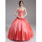 Ball-Gown Sweetheart Floor-Length Taffeta Quinceanera Dress With Beading (021020792)