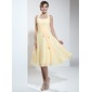 A-Line/Princess Halter Knee-Length Chiffon Homecoming Dress With Ruffle (022003360)