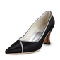 Satin Spool Heel Closed Toe Wedding Shoes With Rhinestone (047011044)