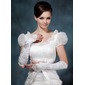 Elastic Satin Beadings Lace Elbow Gloves (014020479)