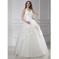 Ball-Gown Halter Floor-Length Organza Satin Tulle Wedding Dress With Beadwork Flower(s) (002015456) Ball-Gown Halter Floor-Length Organza Satin Tulle Wedding Dress With Beadwork Flower(s) (002015456)