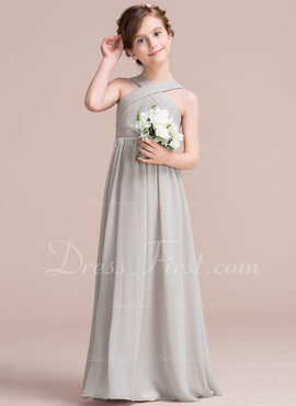 a line princess floor length flower girl dress