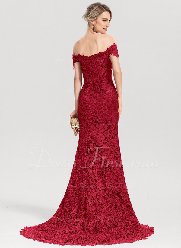 trumpet mermaid off the shoulder dress