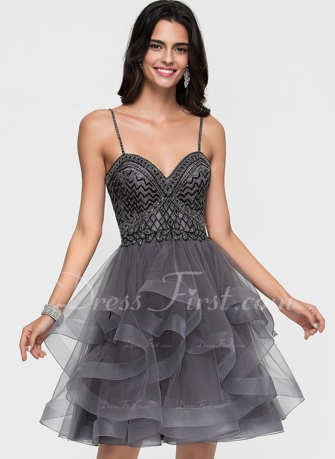 ruffle homecoming dress