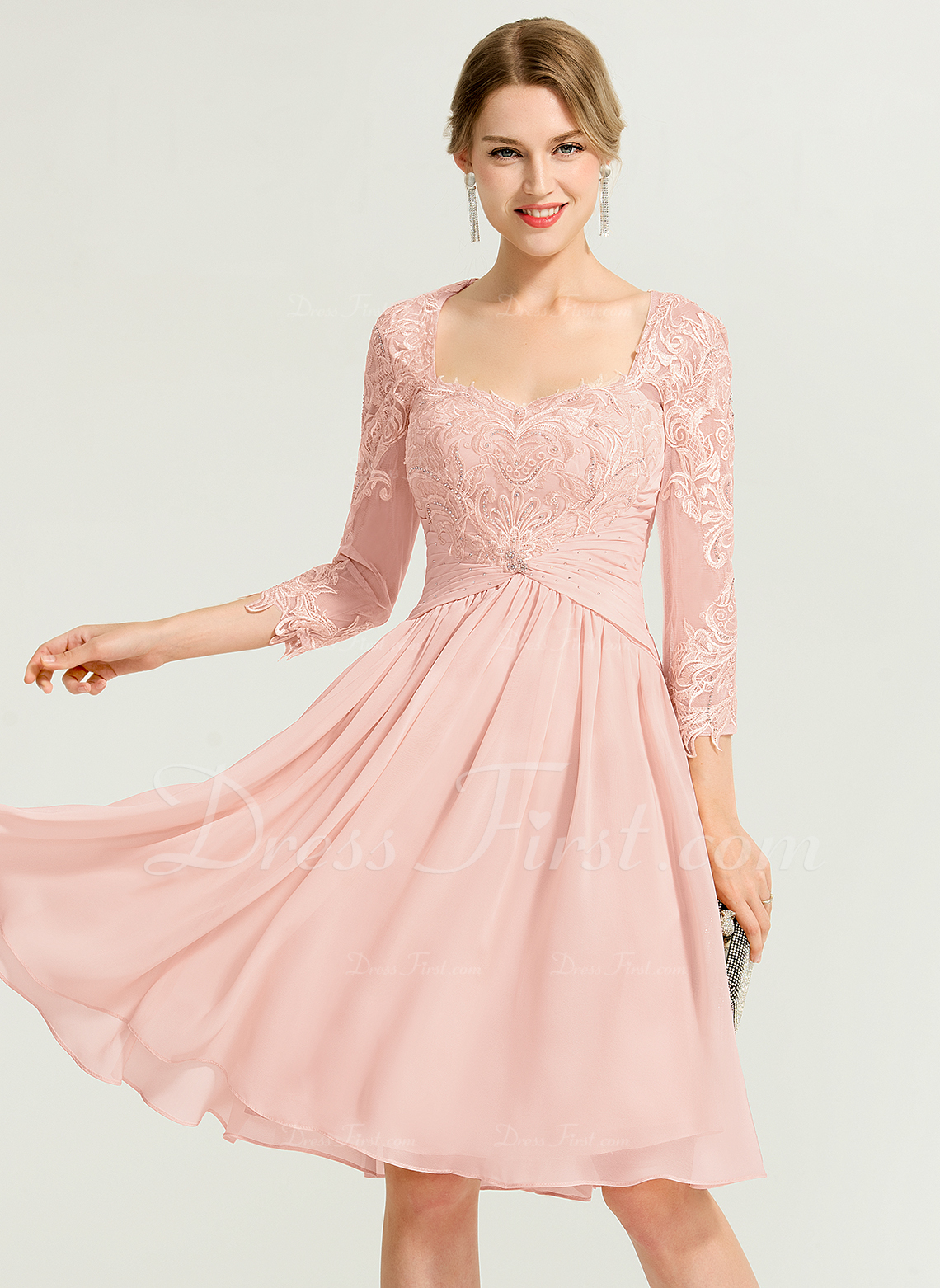 peach cocktail dress for wedding
