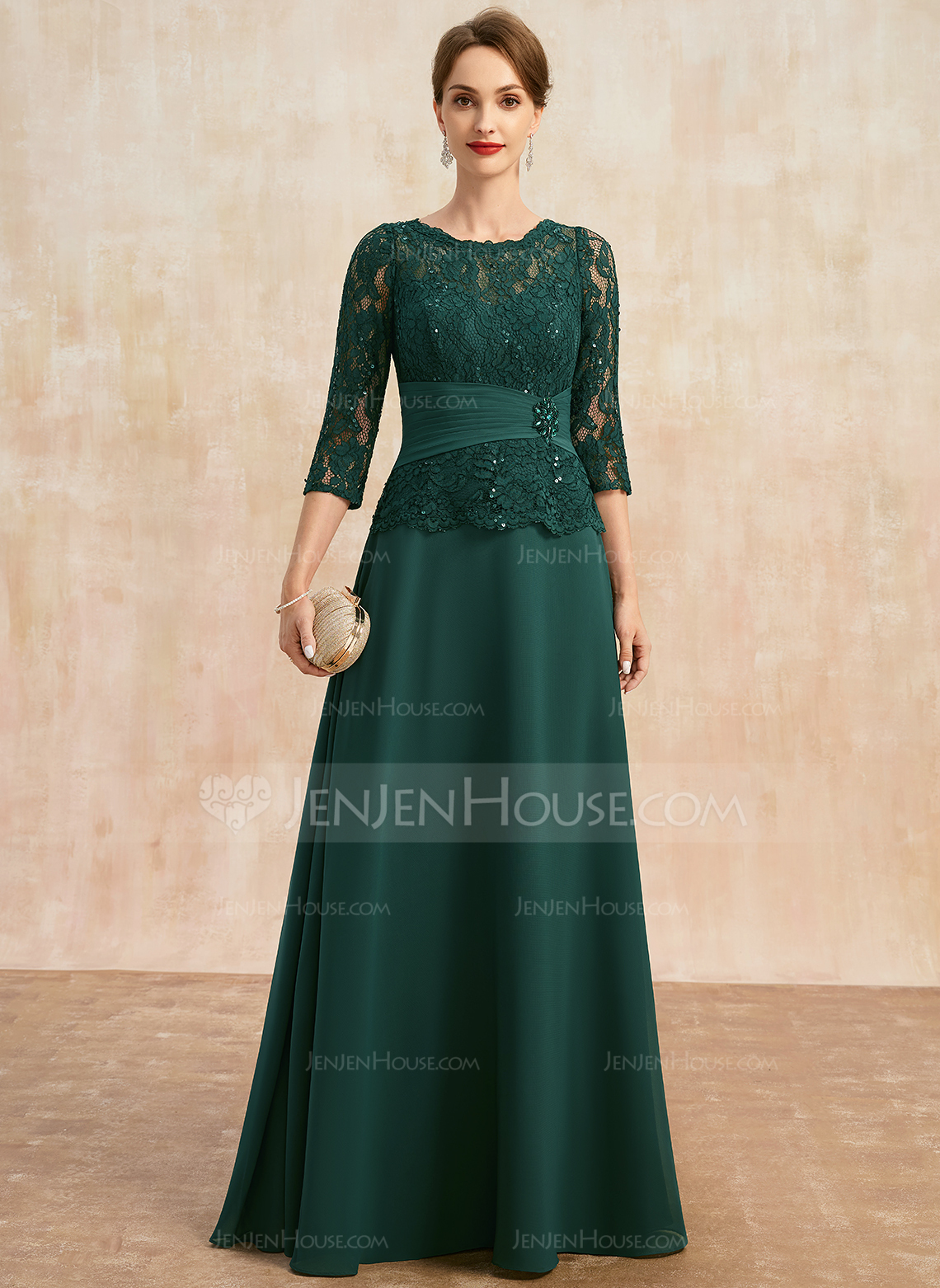 A-line Sequins Lace Dress