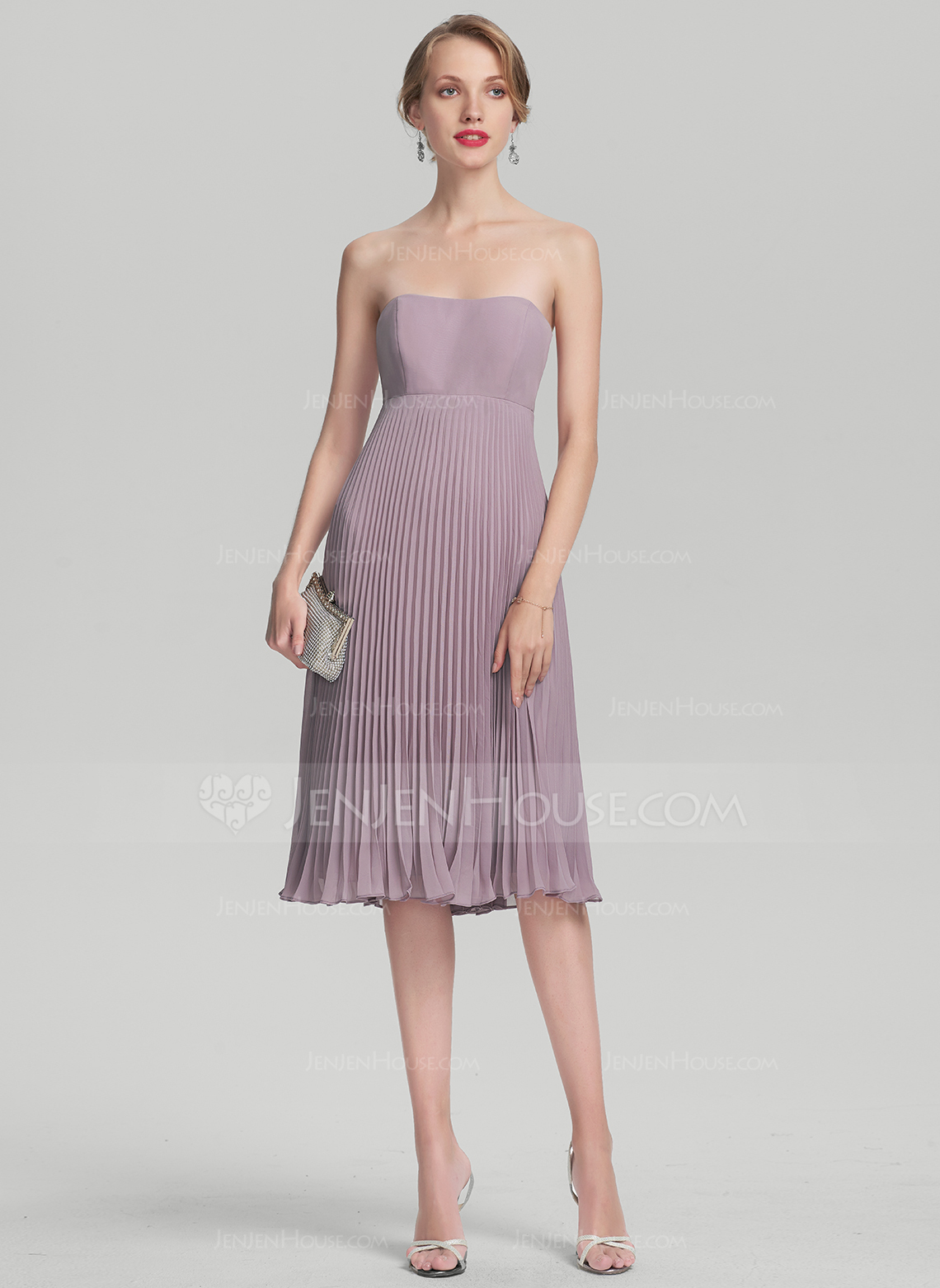 A-line kjole Sweetheart Knelengde Chiffong Kjole til brudens mor med Plissert 