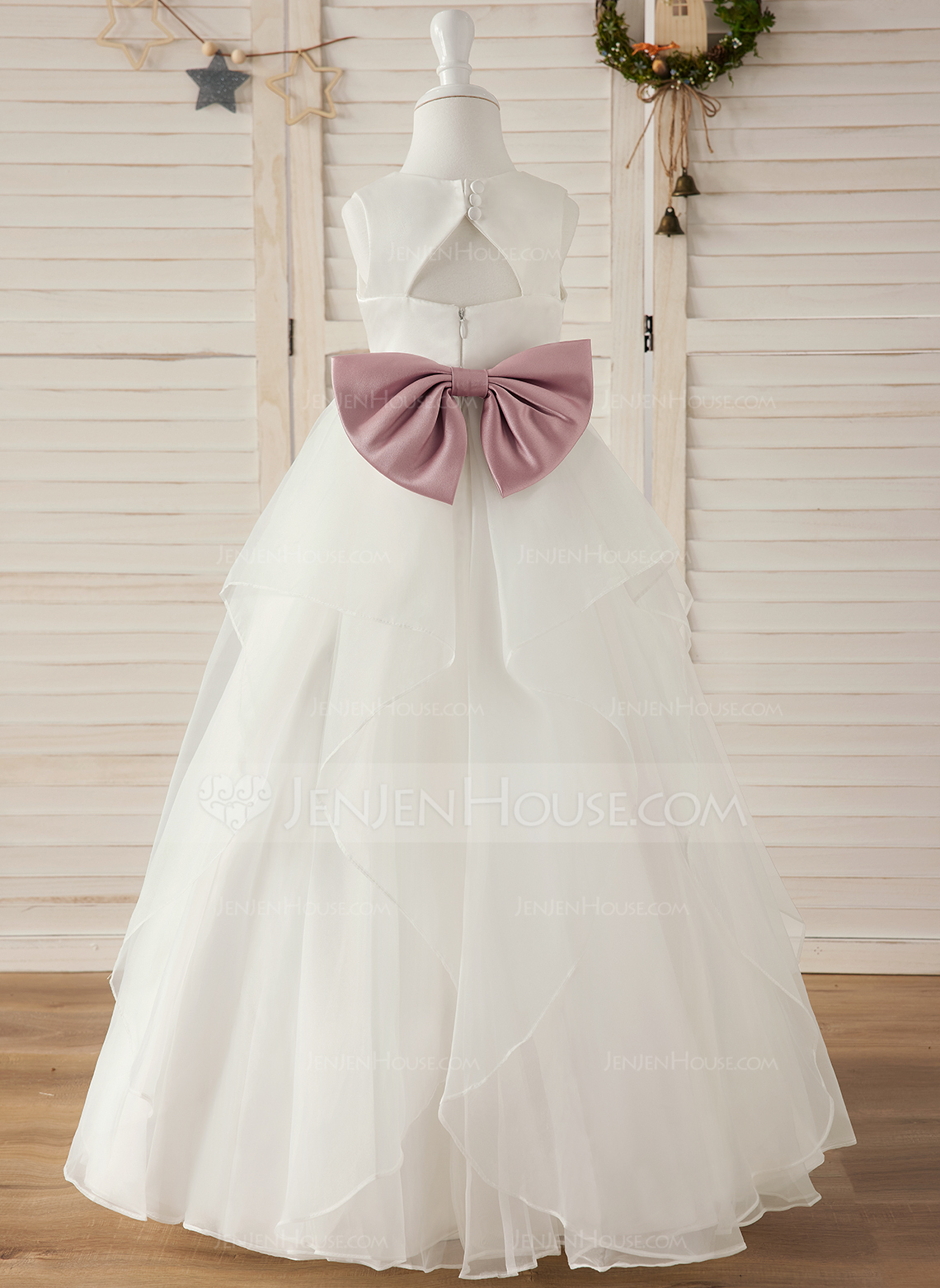 Ball-Gown/Princess Bow Satin Dress