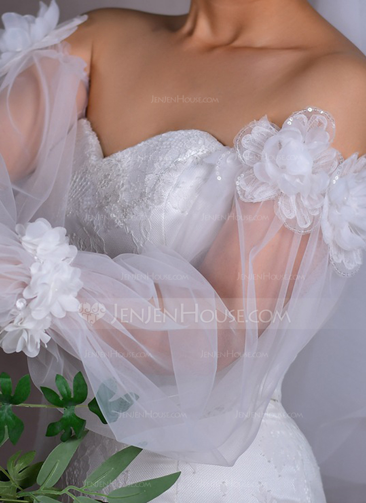 Mesh Long Sleeves Bridal Wedding Detachable Sleeves 