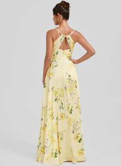 A-line Cowl Floor-Length Matte Satin Bridesmaid Dress With Ruffle 