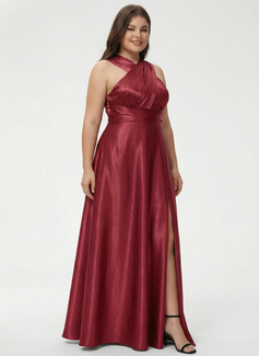 A-line One Shoulder Stretch Satin Dress