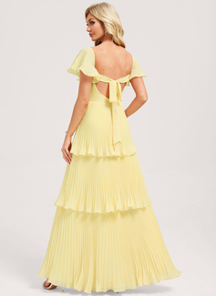 A-line Pleated Chiffon Dress