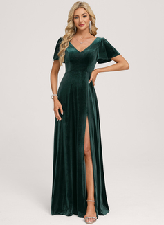 A-line Ruffle Velvet Dress