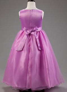 Ballkjole/Prinsesse Scoop Ankel-lengde Brudepikekjole barn med Blomst 