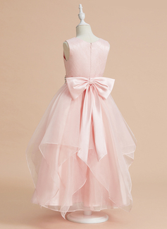 Ballkjole/Prinsesse Scoop Ankel-lengde Blonder/Organza Kjoler til Barn 