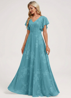 A-line Ruffle Chiffon Dress