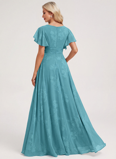 A-line Ruffle Chiffon Dress