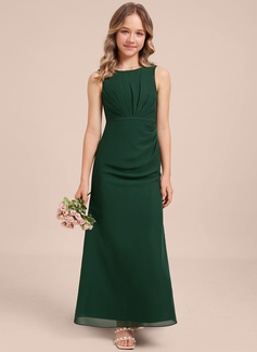 Slire Scoop Gulvlengde Chiffon Brudepikekjole ungdom 