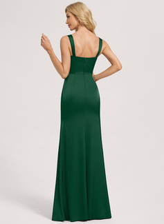 Sheath/Column Sweetheart Floor-Length Matte Satin Bridesmaid Dress 