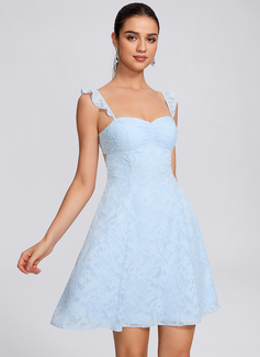 A-line Sweetheart Short Jacquard Homecoming Dress With Ruffle 